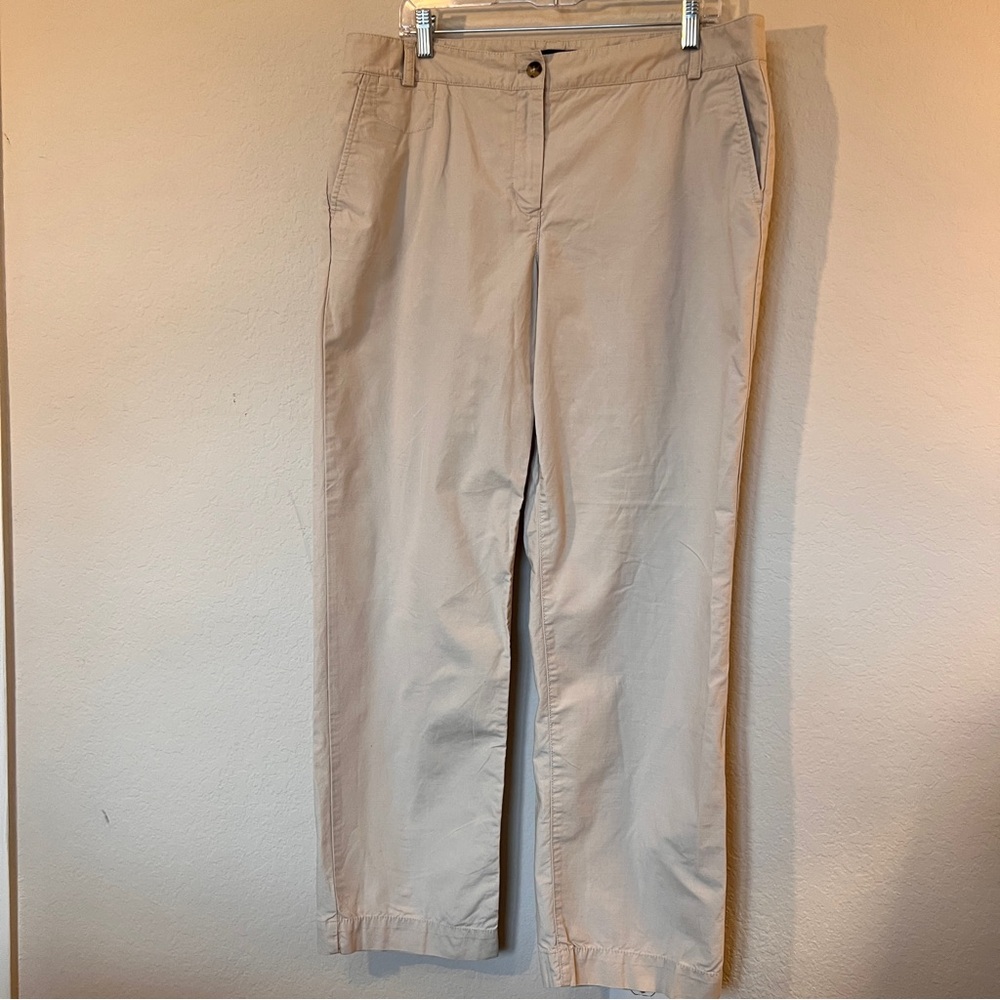 Talbots Women’s Dress Pants Size 14 Boyfriend Khaki (light beige) 100% Cotton